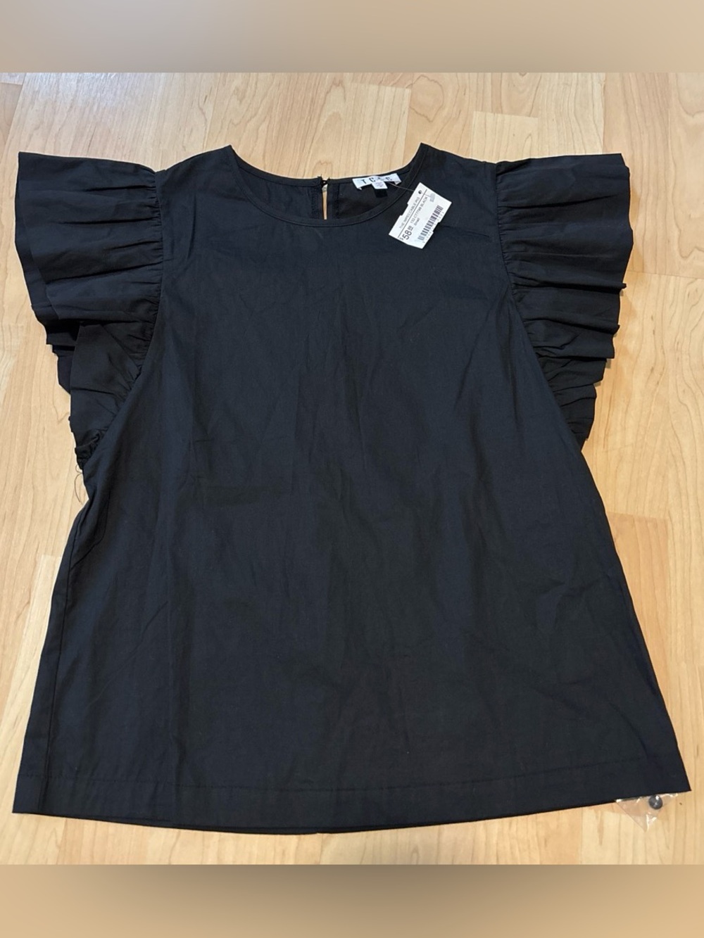 The Impeccable Pig Black Ruffle Sleeve Blouse